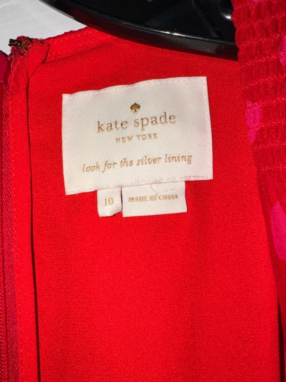 kate spade Red Long-Sleeve Heartbeat Silk  Midi Dress - Picture 6 of 16